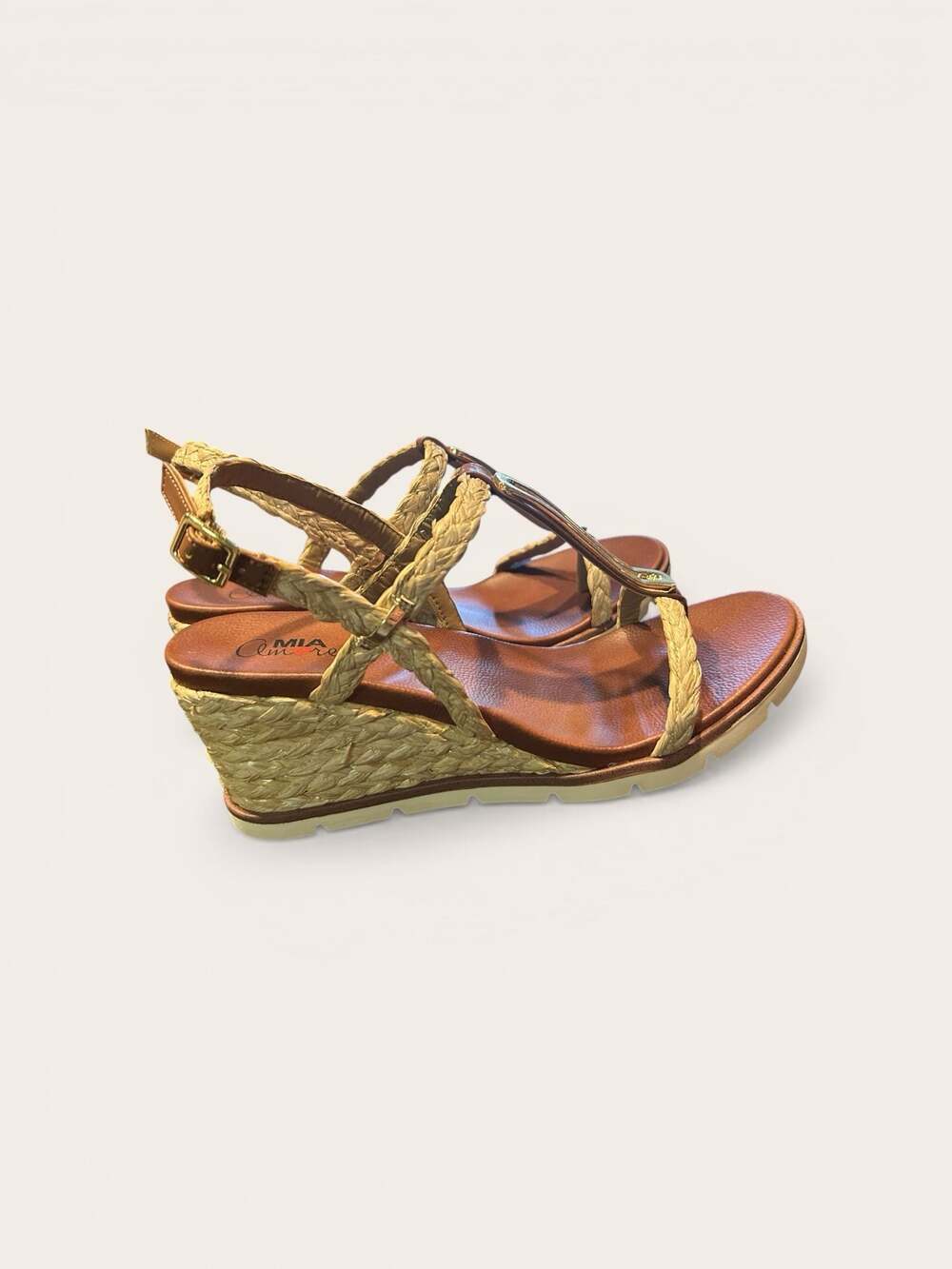 MIA Amore Tyrah Braided Espadrille Wedge Sandals with Gold Hardware - Picture 4 of 7